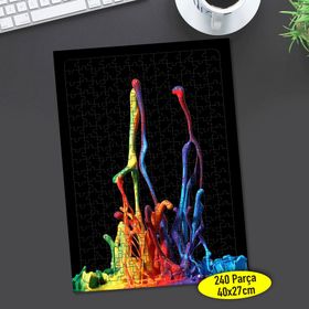 243522 Rengarenk Boya Sıçraması Obje 240 Parça Puzzle Yapboz