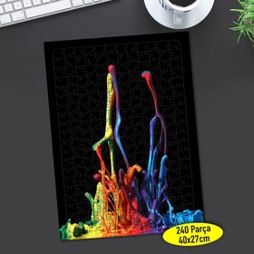 243522 Rengarenk Boya Sıçraması Obje 240 Parça Puzzle Yapboz