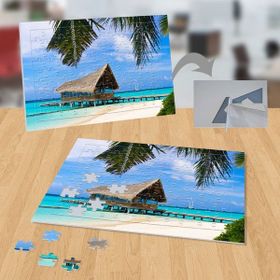 24576733 Ahşap Ev Deniz Kum Güneş 99 Parça Puzzle Yapboz Tablo