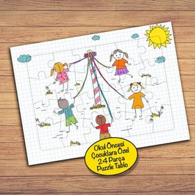 245PZ Parkta Oynayan Arkadaşlar Çocuklara Özel Puzzle Yapboz Tablo