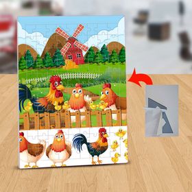 24829 Çiftlikteki Sevimli Horozlar 99 Parça Puzzle Yapboz Tablo
