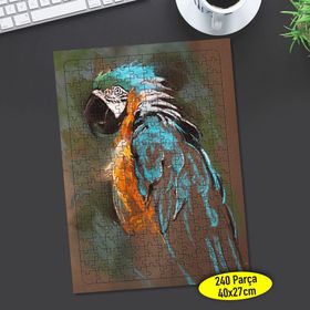 248331055 Çizimsel Mavi Papağan 240 Parça Puzzle Yapboz