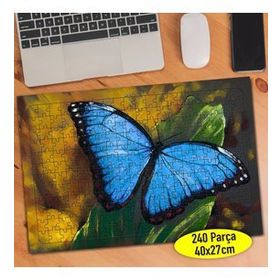 249153817 Yaprakta Mavi Kelebek 240 Parça Puzzle Yapboz