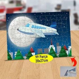24969 Dolunay Ve Şehirden Uçan Uçak 99 Parça Puzzle Yapboz Tablo
