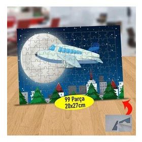 24969 Dolunay Ve Şehirden Uçan Uçak 99 Parça Puzzle Yapboz Tablo