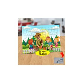 25 Bahçede Fidan Eken Çocuklar 99 Parça Puzzle Yapboz Tablo