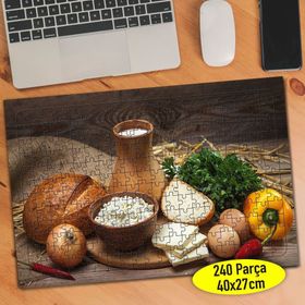 25 Peynir Süt ve Sebze Sağlıklı Besinler 240 Parça Puzzle Yapboz