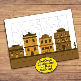 250PZ Sıra Taş Binalar Mimari Çocuklara Özel Puzzle Yapboz Tablo