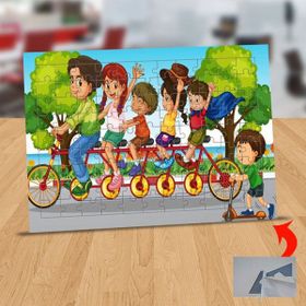 25137 Bisikletbüs Üstünde İnsanlar 99 Parça Puzzle Yapboz Tablo