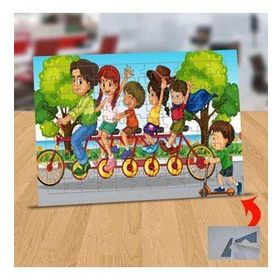25137 Bisikletbüs Üstünde İnsanlar 99 Parça Puzzle Yapboz Tablo