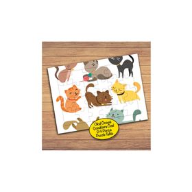 252 Sevimli Farklı Kediler Çocuklara Özel Puzzle Yapboz Tablo