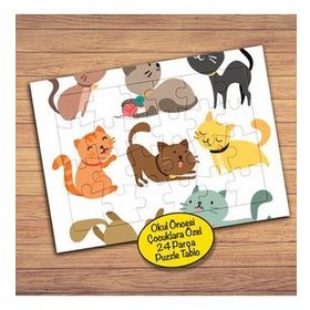 252 Sevimli Farklı Kediler Çocuklara Özel Puzzle Yapboz Tablo