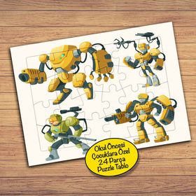 2534 Teknolojik Savaşçı Robotlar 24 Parça Çocuklara Özel Yapboz Tablo