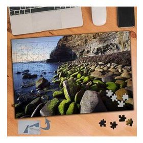 254 Gölde Yosun Tutmuş Taşlar 240 Parça Puzzle Yapboz Tablo