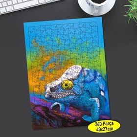 254702224 Çizimsel Renkli Bukalemun 240 Parça Puzzle Yapboz