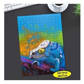254702224 Çizimsel Renkli Bukalemun 240 Parça Puzzle Yapboz