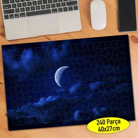 25503 Karanlık Gecede Hilal Ay Manzarası 240 Parça Puzzle Yapboz