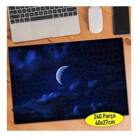 25503 Karanlık Gecede Hilal Ay Manzarası 240 Parça Puzzle Yapboz