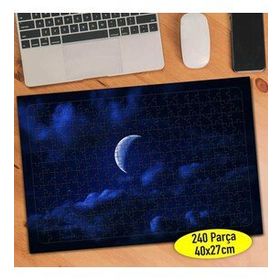 25503 Karanlık Gecede Hilal Ay Manzarası 240 Parça Puzzle Yapboz