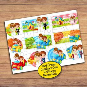 25623 Baloda Kız Erkek Çocuklara Özel Puzzle Yapboz Tablo