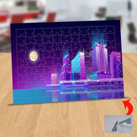 2590 Deniz Kenarında Şehir Binaları 99 Parça Puzzle Yapboz Tablo