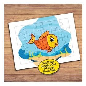 25PZ Sevimli Turuncu Balık Çocuklara Özel Puzzle Yapboz Tablo