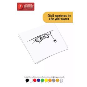 25x15 cm Örümcek Ağı Araba Laptop Duvar Folyo Sticker
