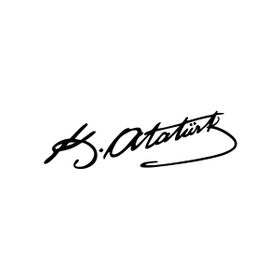 25x7 cm Atatürk İmza Araba Laptop Duvar Folyo Sticker