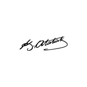 25x7 cm Atatürk İmza Araba Laptop Duvar Folyo Sticker