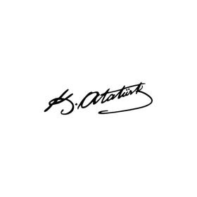 25x7 cm Atatürk İmza Araba Laptop Duvar Folyo Sticker