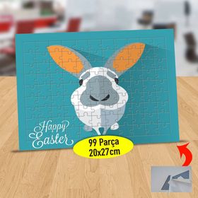 262 Uzun Kulaklı Paskalya Tavşanı 99 Parça Puzzle Yapboz Tablo