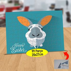 262 Uzun Kulaklı Paskalya Tavşanı 99 Parça Puzzle Yapboz Tablo