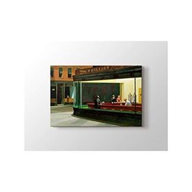 2645 Sanat Edward Hopper Nighthawks Yatay 50x70 cm Kanvas Tablo