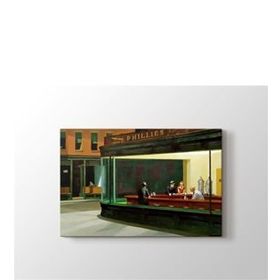 2645 Sanat Edward Hopper Nighthawks Yatay 50x70 cm Kanvas Tablo