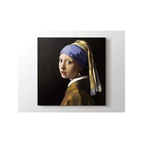 2645 Sanat Johannes Vermeer İnci Küpeli Kız Kare 60x60 cm Kanvas Tablo