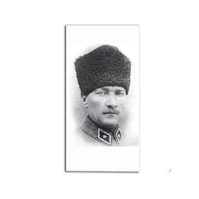 2645 Sanat Mustafa Kemal Atatürk Portre Dikey 40x30 cm Kanvas Tablo