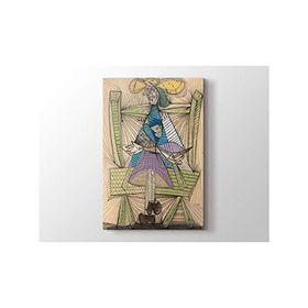 2645 Sanat Pablo Picasso Dora Maar In A Wicker Chair Dikey 50x70 cm Kanvas Tablo