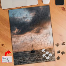2655 Bulutlu Gökyüzü Tekne Deniz 240 Parça Puzzle Yapboz Tablo