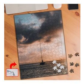 2655 Bulutlu Gökyüzü Tekne Deniz 240 Parça Puzzle Yapboz Tablo