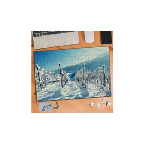 266 Karlı Ağaç Findanlar Manzarası 240 Parça Puzzle Yapboz Tablo