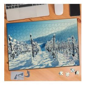 266 Karlı Ağaç Findanlar Manzarası 240 Parça Puzzle Yapboz Tablo