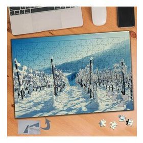 266 Karlı Ağaç Findanlar Manzarası 240 Parça Puzzle Yapboz Tablo
