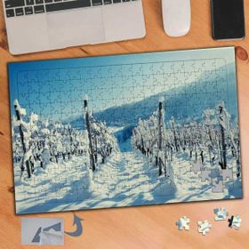 266 Karlı Ağaç Findanlar Manzarası 240 Parça Puzzle Yapboz Tablo