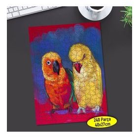 266141426 Çizimsel Renkli Papağanlar 240 Parça Puzzle Yapboz