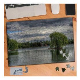272 Göl Ve Ağaçlar Doğa Manzarası 240 Parça Puzzle Yapboz Tablo
