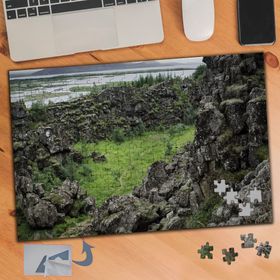 277 Kayalıklar ve Ağaç Manzarası 240 Parça Puzzle Yapboz Tablo