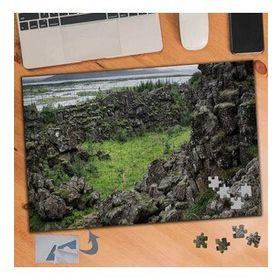 277 Kayalıklar ve Ağaç Manzarası 240 Parça Puzzle Yapboz Tablo