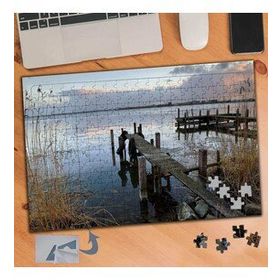 280 Gölde Eski Tahta İskele Manzarası 240 Parça Puzzle Yapboz Tablo