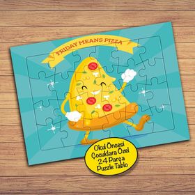 2805 Yürüyen Mutlu Pizza Dilimi 24 Parça Çocuklara Özel Yapboz Tablo