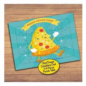 2805 Yürüyen Mutlu Pizza Dilimi 24 Parça Çocuklara Özel Yapboz Tablo